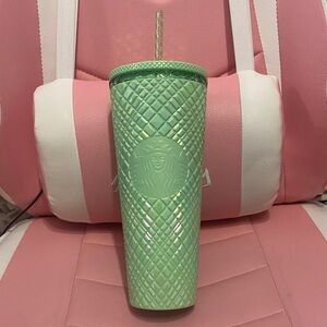 Starbucks Iridescent Ruby Textured Green Tumbler